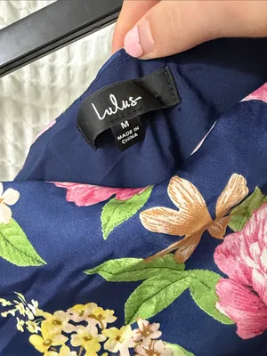 Lulus Divinely Blooming‎ Blue Multi Floral One-Shoulder Midi Dress Medium thumbnail 7