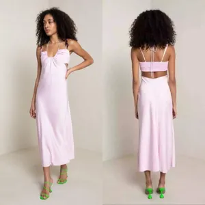 ALC Frank NWT‎ Lavender Lilac Purple Halter Neck Cutout Smocked Midi Dress Womens 8 thumbnail 3