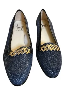 Amalfi Rangoni Leather Navy Oste Loafer Flats Shoe Size 6.5 NWOB thumbnail 2