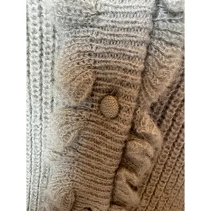 Boden Sweater Women 6 Green Sage Ruffled V Neck Button‎ Cardigan Boho Preppy NWT thumbnail 11