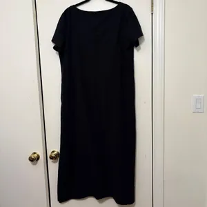 Soft Surroundings Black V-Neck Short Sleeve Maxi Dress with Pockets XL‎ Tall thumbnail 6