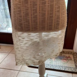 RXB sleeveless cream color sheer top size large thumbnail 5