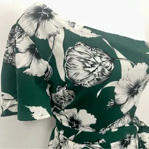 Lulus Flawless Moments Green Floral Print One-Shoulder Romper thumbnail 8