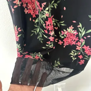 Vintage Y2K USA Made BCBG Floral Slip Dress Mesh Detail Sz M Fairy Boho Pink thumbnail 5