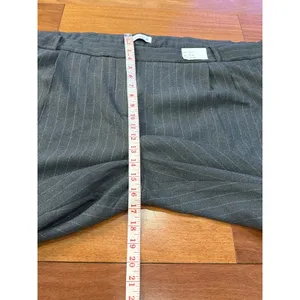 NWT Abercrombie & Fitch Pinstripe Pants Womens Grey Wide Leg Low Rise 37 24L thumbnail 7