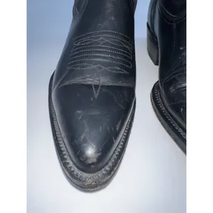 Pistolero Black All Leather Embroidered Cowboy Boots Women's Sz 24.5-7.5/Men 5.5 thumbnail 11