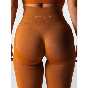 NVGTN Orange Contour Seamless Leggings & Crop Top Gym Set Workout Size XL New thumbnail 2