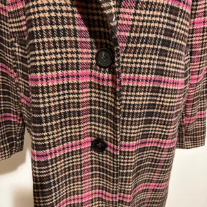 Wild fable XS Plaid Long length Coat with Pink Accents thumbnail 2