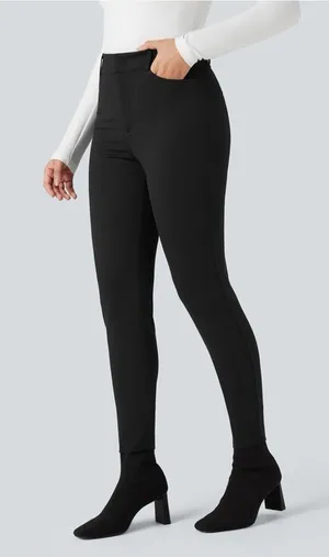 NWT HALARA Flex Luxe Pockets Black Work Pants Sz M thumbnail 1