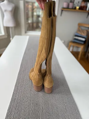 Marc Fisher Tan Suede Over the Knee Tall Boots Size 8.5 Wide Calf thumbnail 8
