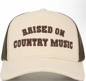 NWOT C.C. Raised On Country Music Beige Trucker Cap thumbnail 1