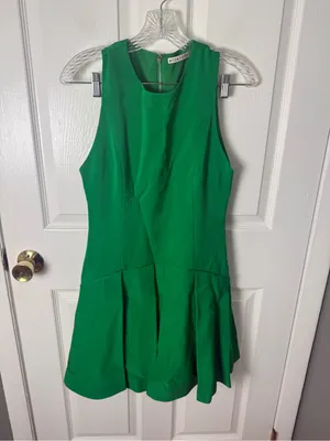 Alice + Olivia Adley Drop Wait Mini Dress in Light Emerald 6 thumbnail 2