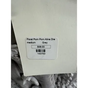 &merci Floral Pom Pom Aline Dress Medium Grey Short Sleeve‎ Mini New thumbnail 6
