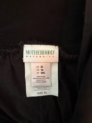 Motherhood Black High-Waist Maternity Leggings with Fold-Over Panel thumbnail 2