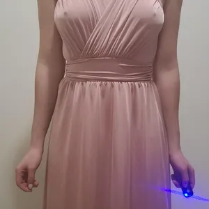Long Sleeveless Flowy Bridesmaid Cocktail Evening Purple Size M thumbnail 11