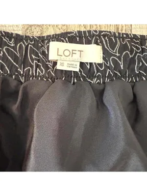 LOFT Women's XS Black Heart Print Tiered Ruffle Skirt thumbnail 4