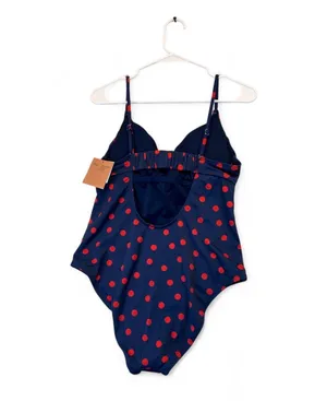 Shade & Shore Women Cut Out One Piece Polka Dot Swimwear Bathing Suit Size L thumbnail 3