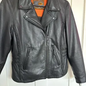 First Classics Leather Women's Black Leather Motorcycle Jacket Insulated Size L thumbnail 2