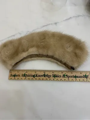 VINTAGE‎ Cream MINK FUR COLLAR ~ SATIN LINED thumbnail 5