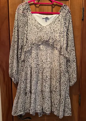 Hayden Tiered Ruffle Dress Women’s Large Leopard Cheetah Chiffon Type Flowy thumbnail 1