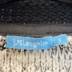 J McLaughlin Womens S Cardigan Open Sweater Tweed Knit Black & White Pockets thumbnail 8