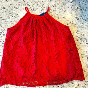 Red Lace Halter Top from‎ Blue Rain size Small thumbnail 1