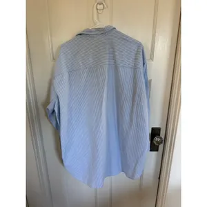 Frank & Eileen blue striped oversized Shirley button up top size medium thumbnail 7