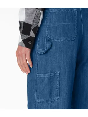 NWT DICKIES Women's Relaxed Fit Bib Overalls Medium Wash Blue Small thumbnail 6
