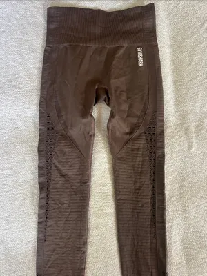 Gymshark Brown/Mauve Seamless High-Waist Leggings with Laser-Cut Panels thumbnail 4