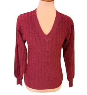 Vintage 70s v neck sweater thumbnail 1