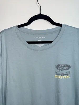 Maurices Mustang Wild & Free Graphic Tee Light Aqua Short Sleeve thumbnail 3