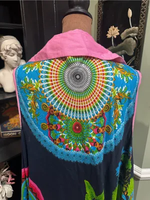 Jackpots Tropical Butterfly Boho Collared Tunic Dress – One Size thumbnail 8