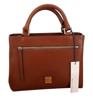 Dooney & Bourke Small Zip Satchel Amber Saffiano Leather Handbag thumbnail 1