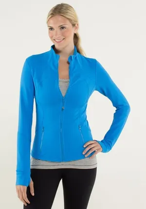 Lululemon Forme Jacket Cuffins Cornflower Blue W4B78S Women's Size 4 $108 EUC thumbnail 1
