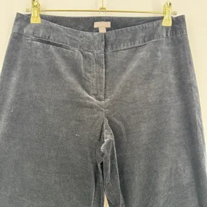 J.Jill Black Velvet Pants Women’s 6 Stretch Straight Leg Cotton Holiday Luxury thumbnail 3