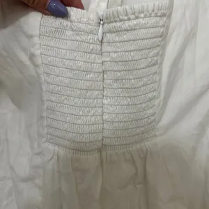 Reformation | NWT Women's White Halter Midi Smocked Bessi Cocktail Dress, Size 2 thumbnail 8