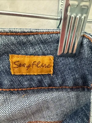 Seven7 Women's Mid-Rise Sexy Flare Vintage Wash Jeans thumbnail 3
