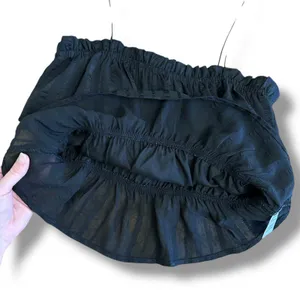 Lulus Black Peplum Cami Top Women’s Small Textured Sheer Stripe Ruffle‎ Hem thumbnail 5