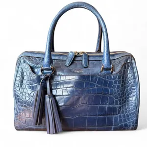 Coach Legacy Haley Satchel Blue Croc Embossed Leather Tassel Bag 22324 thumbnail 1