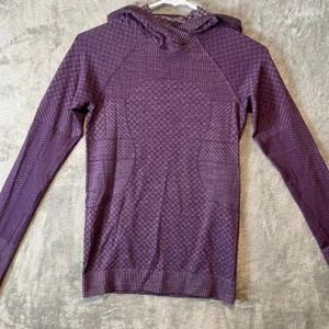 Lululemon Sz 4 Long Sleeve‎ Rest Less Hoodie Patchwork Galactic Grape Silver thumbnail 3