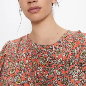 Zara FLORAL PRINTED DRAPED MIDI Flowy DRESS Long Sleeve Puff Shoulders Sz XS NEW thumbnail 13