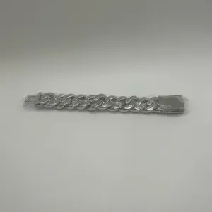 Moissanite Cuban Bracelet Miami 4 Row Iced Hip Hop Silver 20mm 6.5 Inch Women thumbnail 3