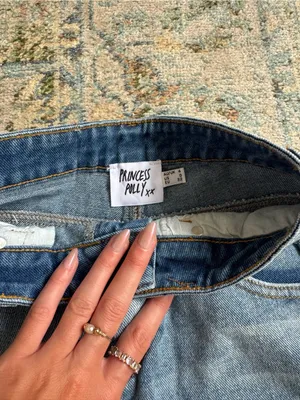 Princess Polly Light Blue Distressed High-Rise Denim Shorts thumbnail 3