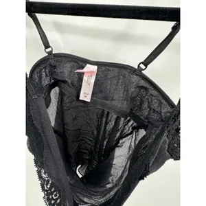 Victoria's Secret Womens Black‎ Sheer Tank Top Sz M Sexy Lace Festival Nylon thumbnail 7