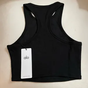 ALO Yoga NWT Aspire Tank Top Ribbed in Black Size M thumbnail 8