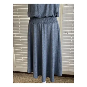 Soft Surroundings XL Tall Blue Kerry Dress Sleeveless Cowl Neck Smocked Waist thumbnail 5