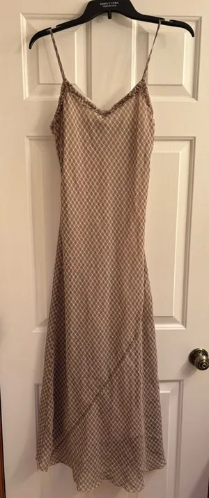 Reformation Beige Geometric Maxi Slip Dress thumbnail 1