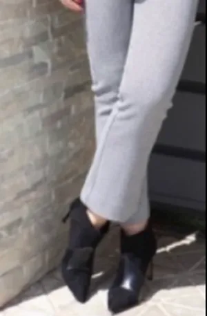 Zara Stiletto Black Suede and Leather Ankle Boots thumbnail 6