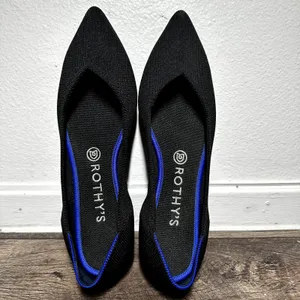 Rothy’s The Point Flat Shoes Ballet Pointed Toe Comfort Slip On Black 9.5 thumbnail 4