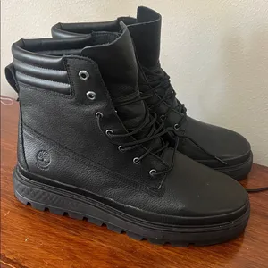 Timberland Ray City Black Combat Boots Lug Sole Leather Women’s 9.5 A2JNY thumbnail 5